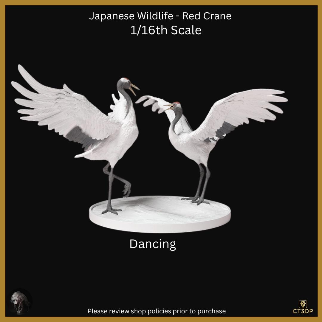 Japanese Wildlife collection- Red Crane-Japanese-Red Crane-Art-wildlife
