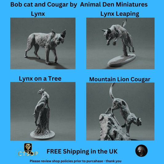 Animal Den Miniatures: Lynx & Cougar Model Collection