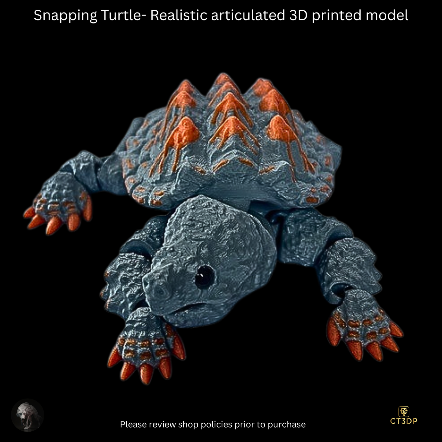 Realistic Filament Snapping Turtle