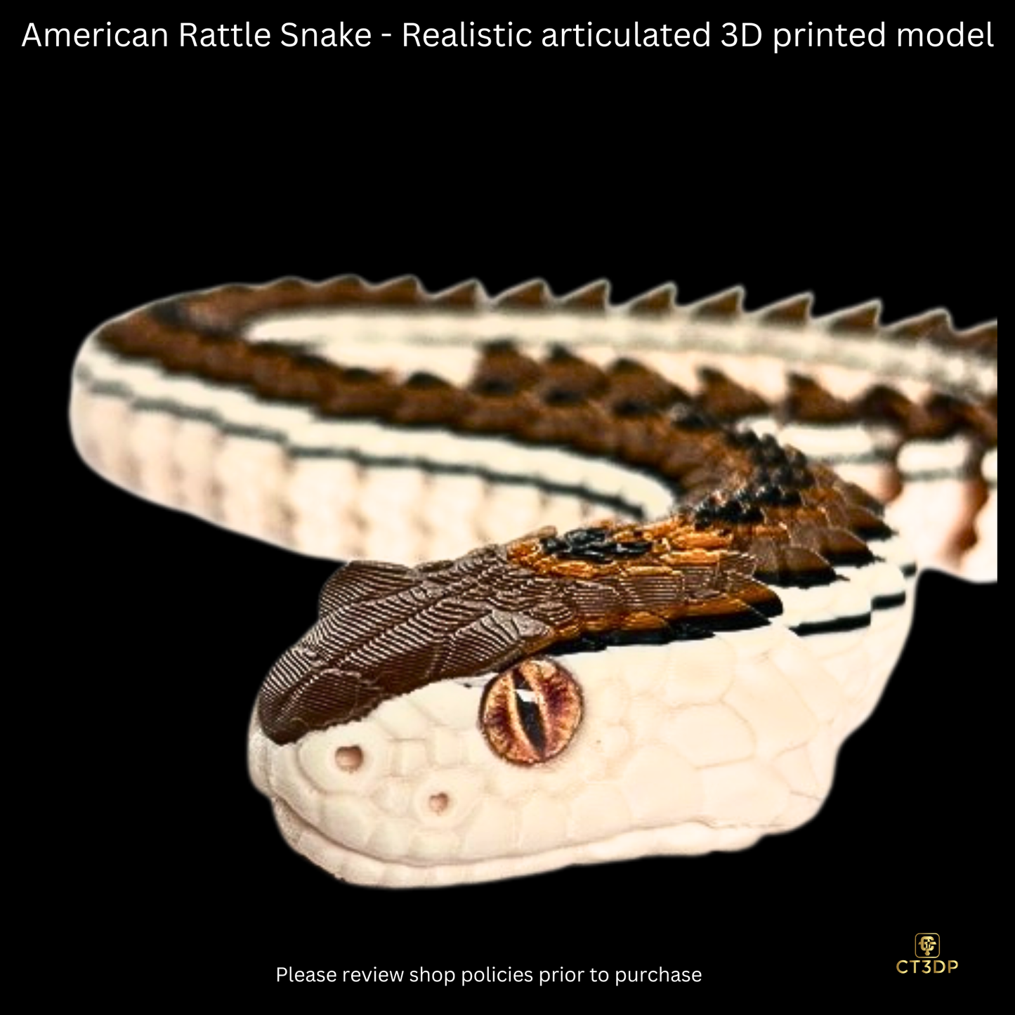 Realistic Filament American Rattle Snake