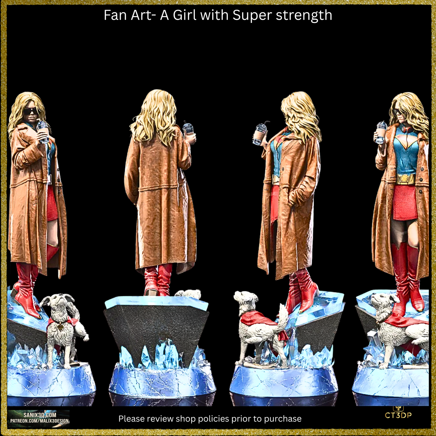 Fan Art Supergirl- 3D Printed Resin Model