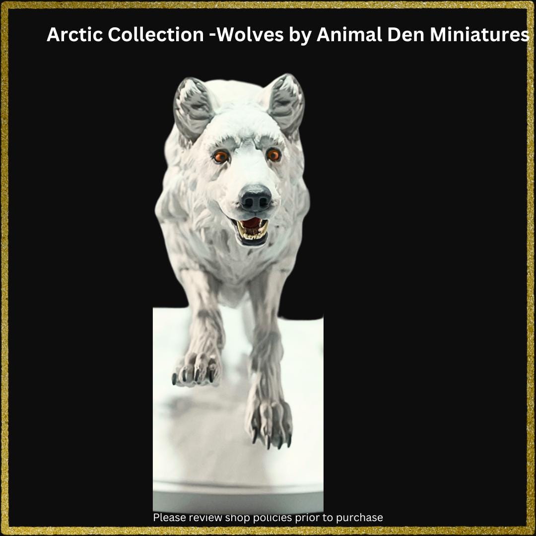 Fighting Wolves Miniature: Arctic Collection, 1/32 Scale