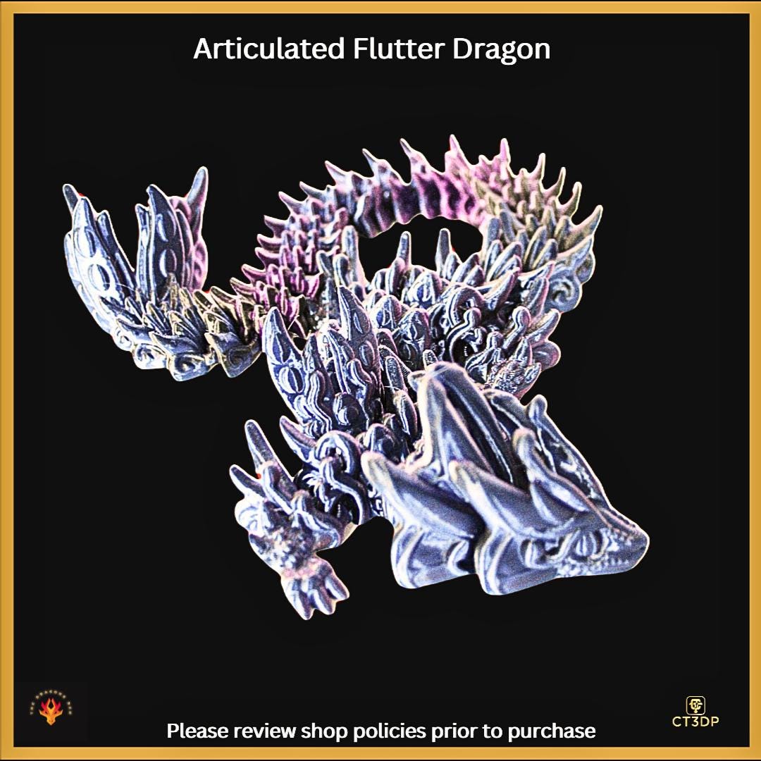 Articulated Flutter Dragon: Tricolour 3D Printed Model