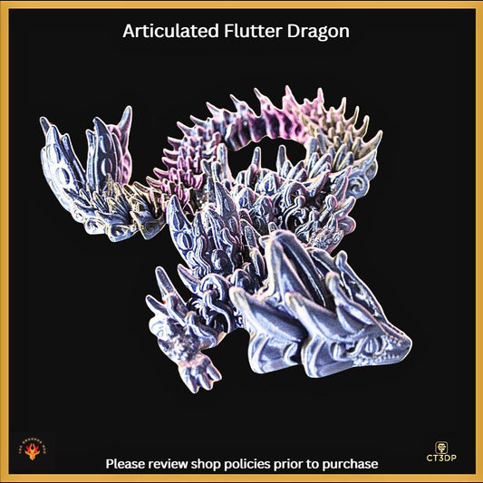 Articulated Flutter Dragon: Tricolour 3D Printed Model