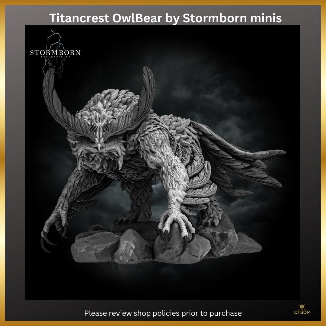 From Stormborn Miniatures comes a new take on Titancrest Owlbear- wonderfully detailed