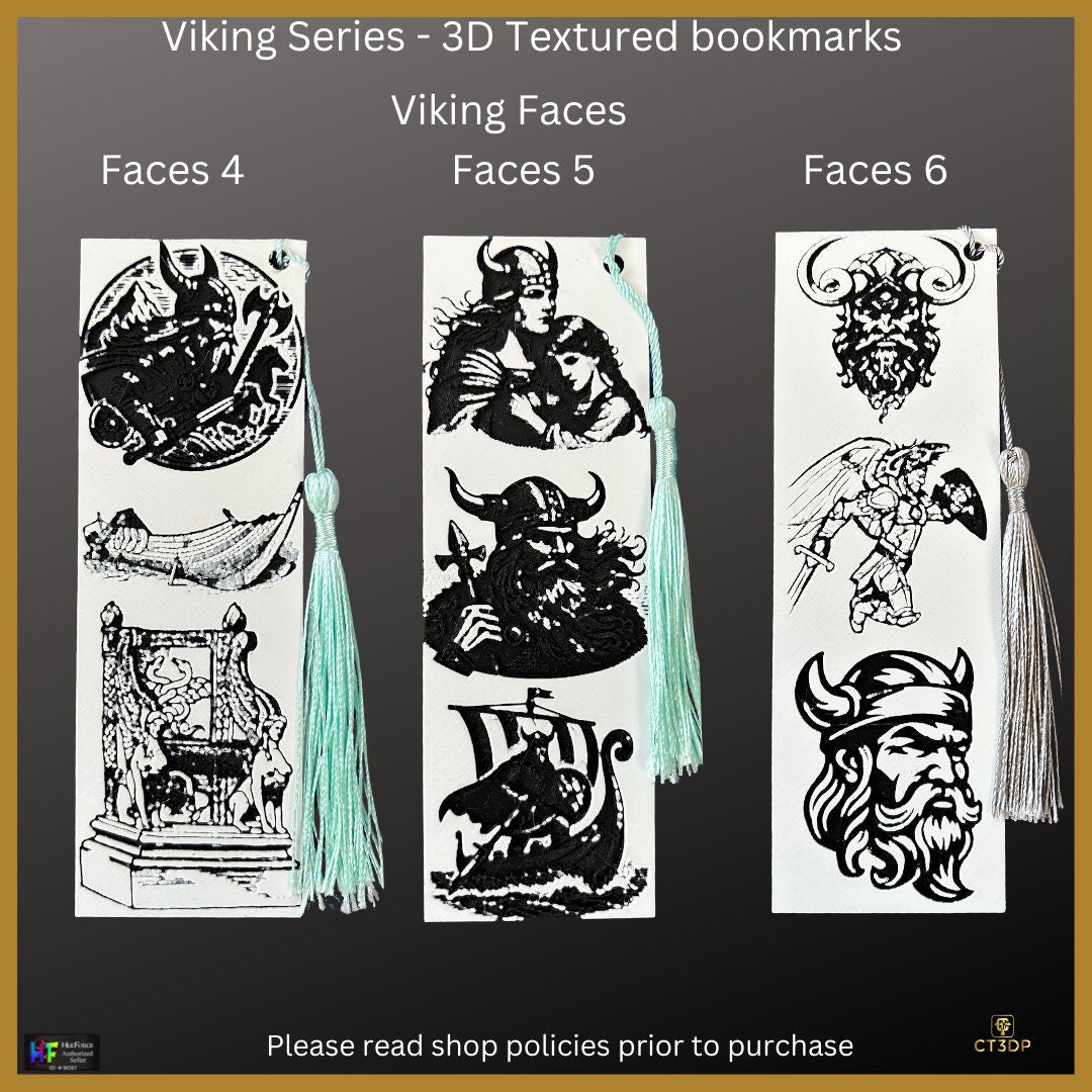 Viking Series 3D Textured Bookmarks - Robust and unique