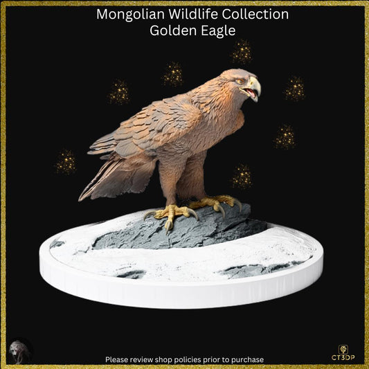 Golden Eagle Miniature: Mongolian Wildlife Resin Model