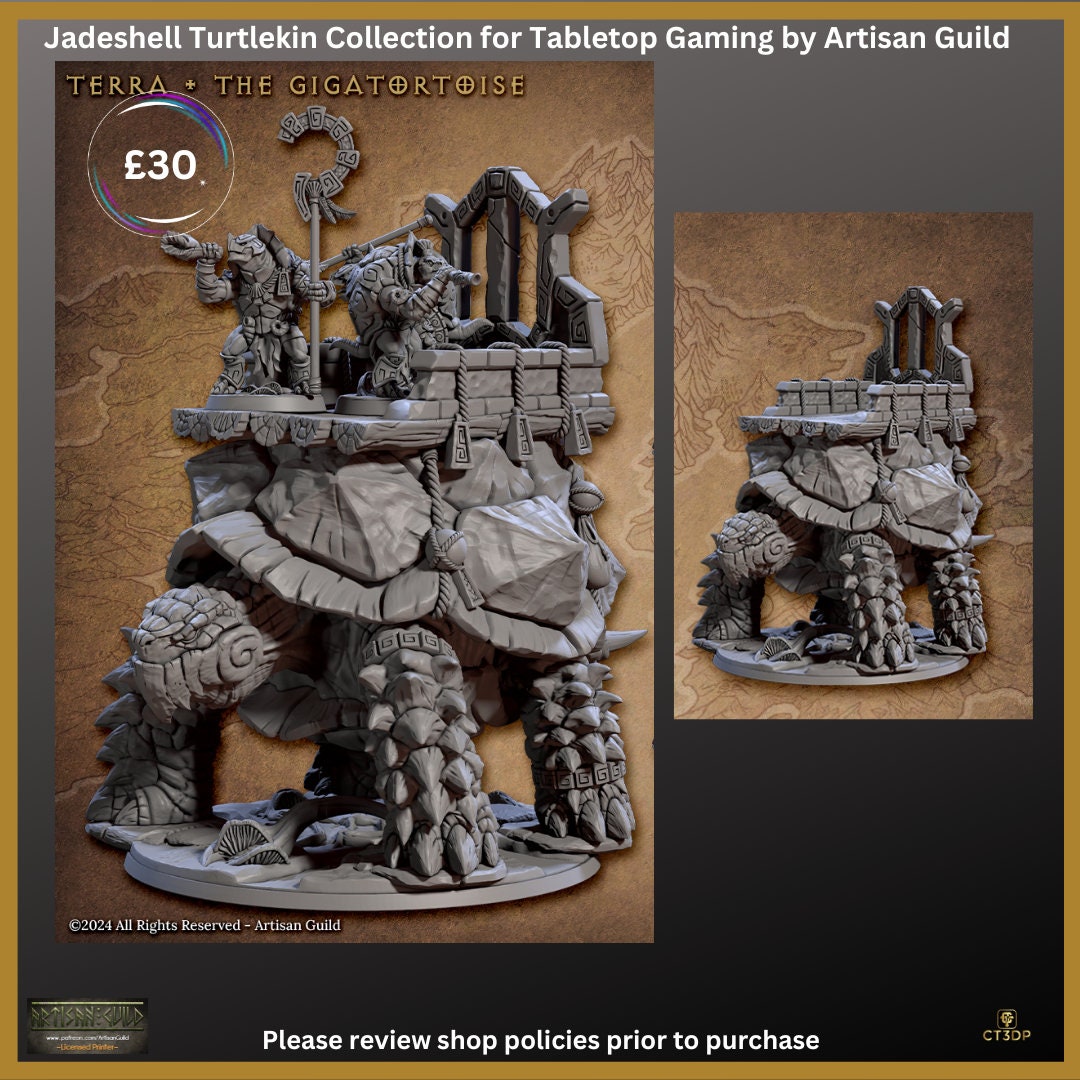 Jadeshell Terra Giga Tortoise Miniature - Artisan Guild RPG Gaming