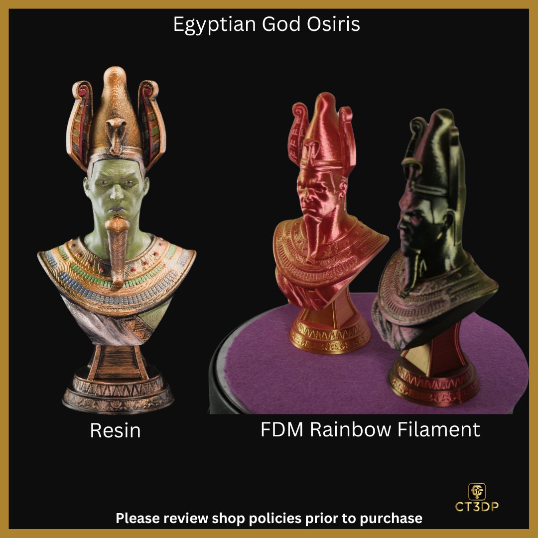 Osiris Bust: Egyptian God Model, Detailed Resin or FDM Print