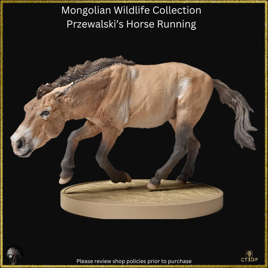 Mongolian Wildlife Collection- Przewalski horse on the run superbly detailed model