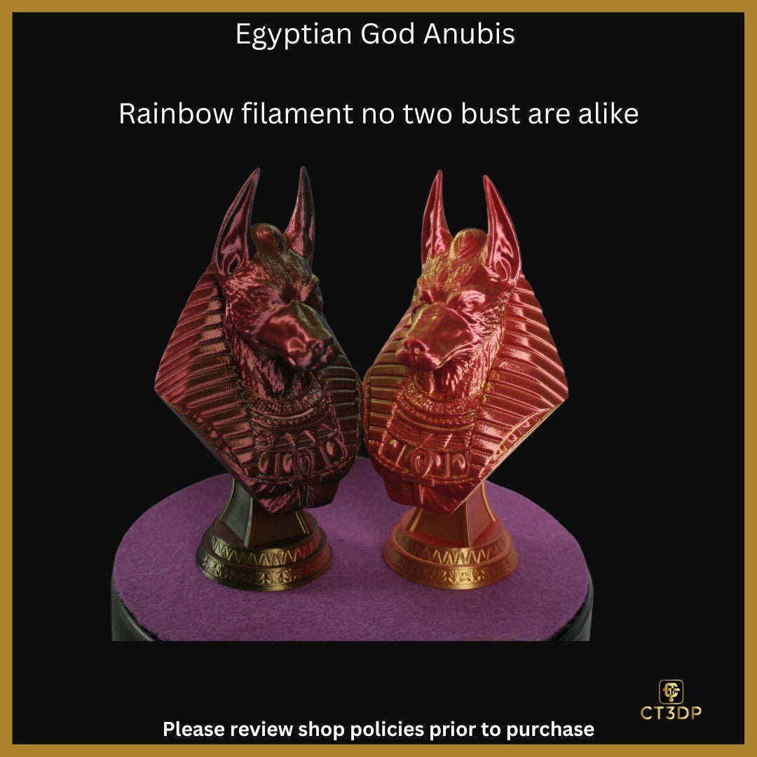 3D Printed Anubis Bust: Egyptian God of Graves Miniature