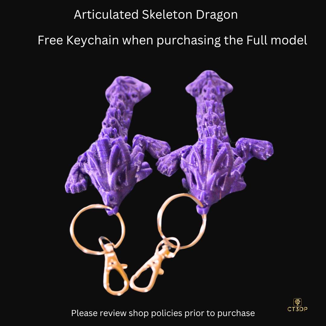 Articulated Skeleton Dragon - Tricolour Filament