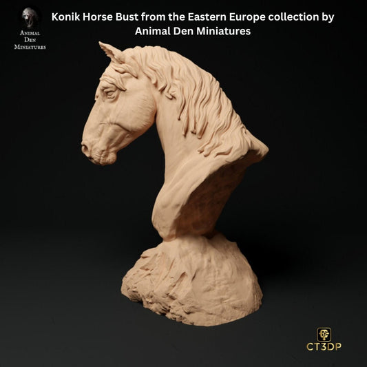Konik Horse Bust from the Eastern Europe Collection by Animal Den Miniatures