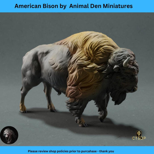 American Bison Miniature Model: Detailed Animal Den Collectible