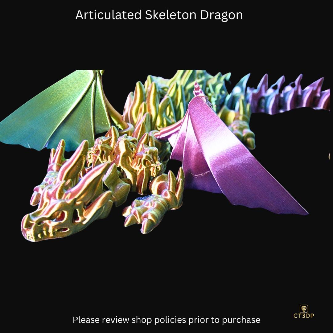 Articulated Skeleton Dragon - Tricolour Filament