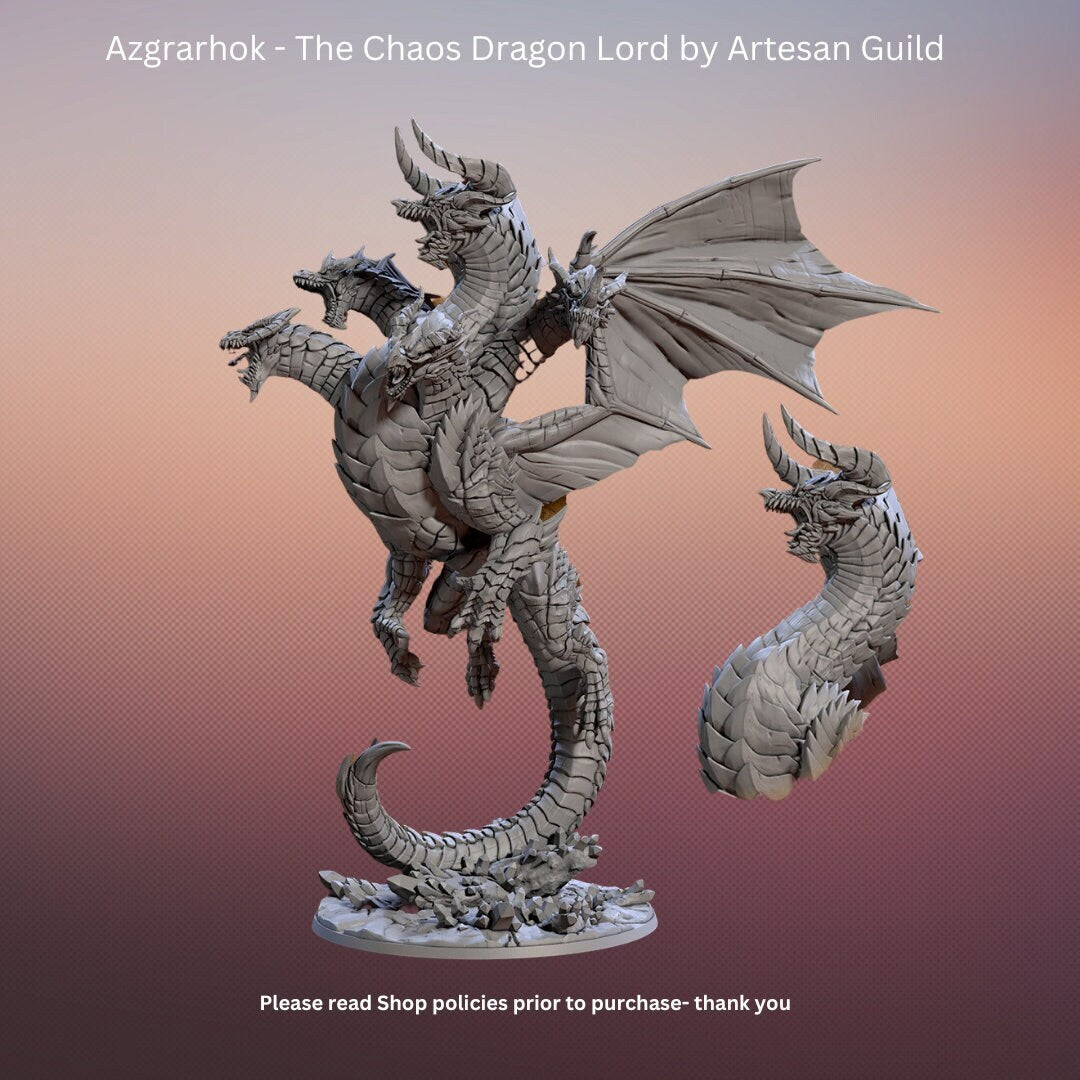 Chaos Dragon Lord Miniature: Azgrathok Model, Artisan Guild. This model comes in clear orange. No Need to paint