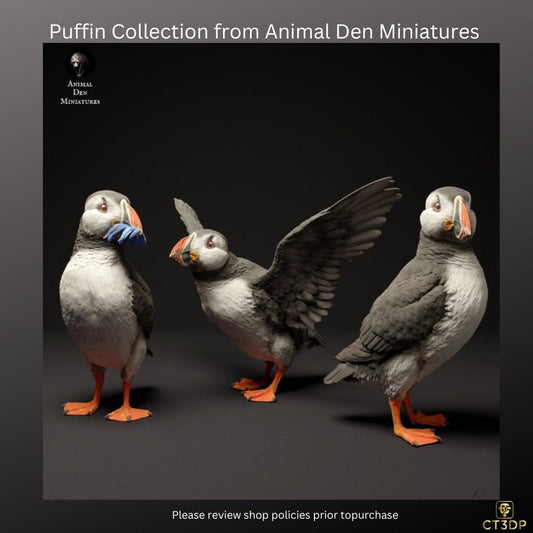 Puffin Miniature Collection:1/8th scale model collection 3D printed in Hi-resolution Resin for ultra-detail