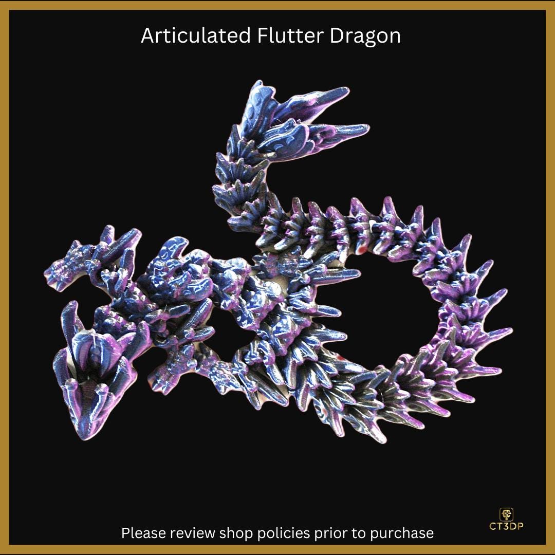 Articulated Flutter Dragon: Tricolour 3D Printed Model