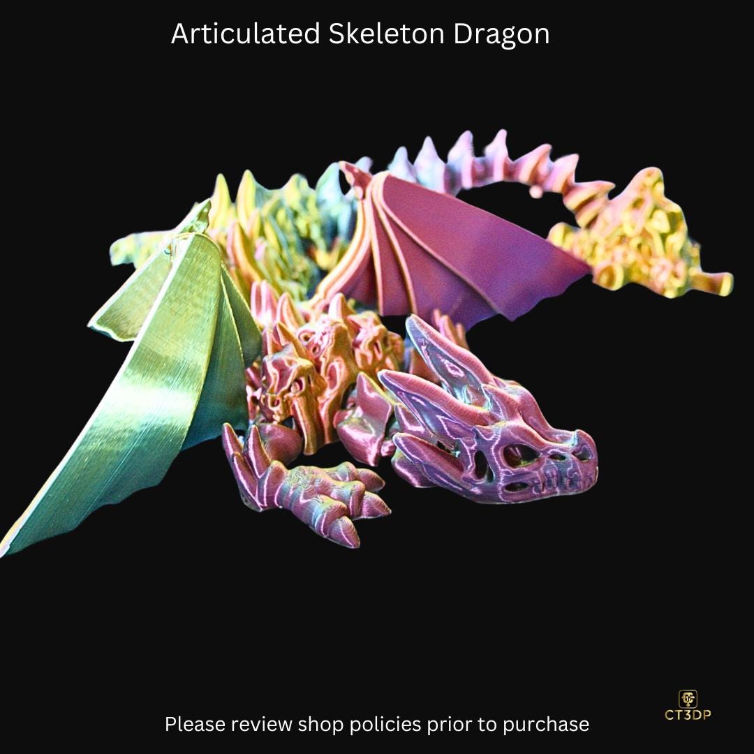 Articulated Skeleton Dragon - Tricolour Filament