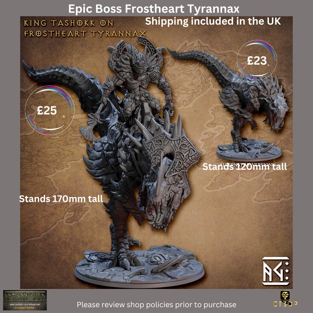 Epic Boss Frostheart Tyrannax with King Tashok by Artisan Guild