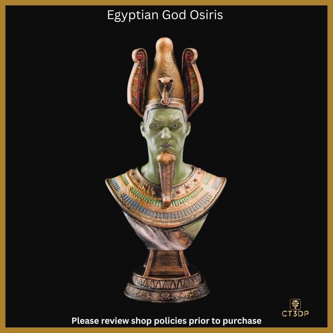 Osiris Bust: Egyptian God Model, Detailed Resin or FDM Print
