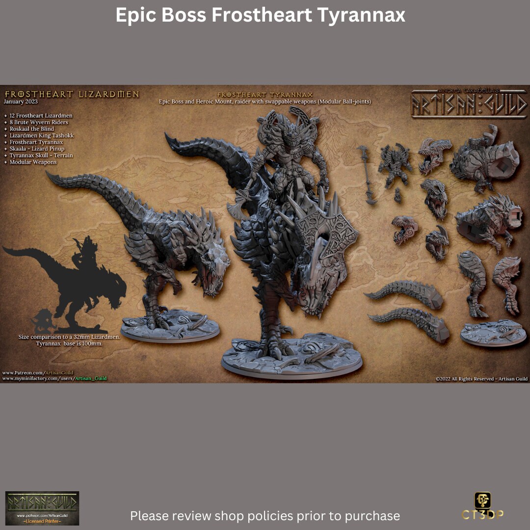 Epic Boss Frostheart Tyrannax with King Tashok by Artisan Guild