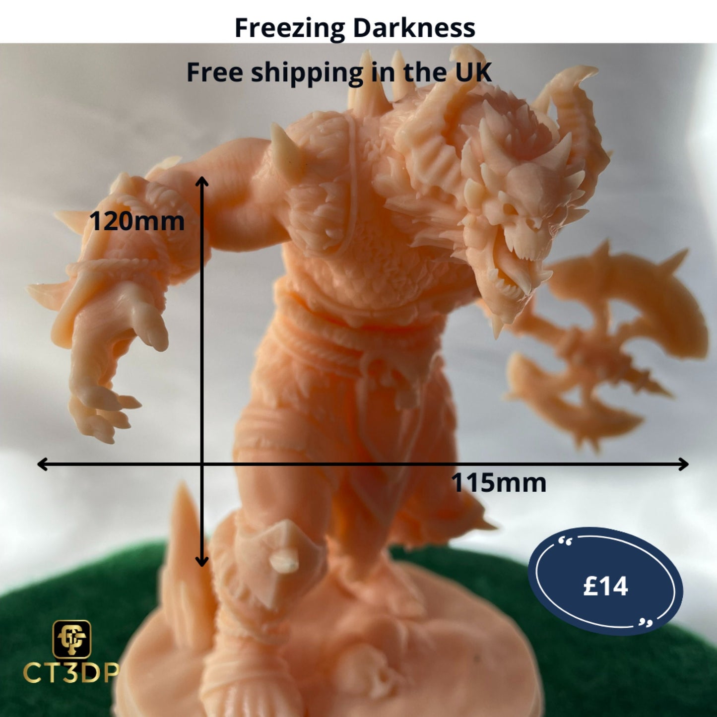 Freezing Darkness Miniature: 32mm DnD, 75mm TTRPG Model.