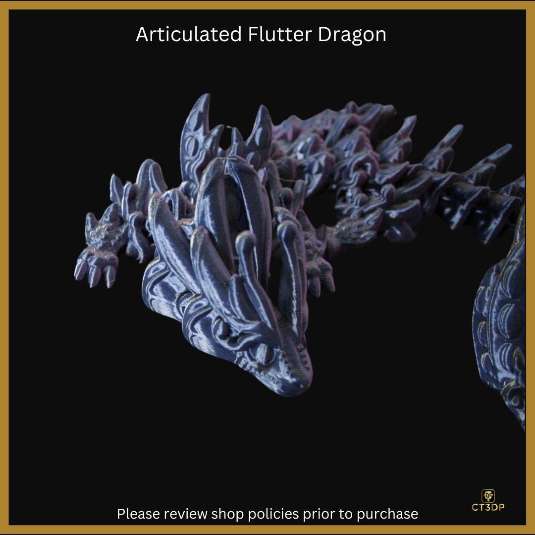 Articulated Flutter Dragon: Tricolour 3D Printed Model