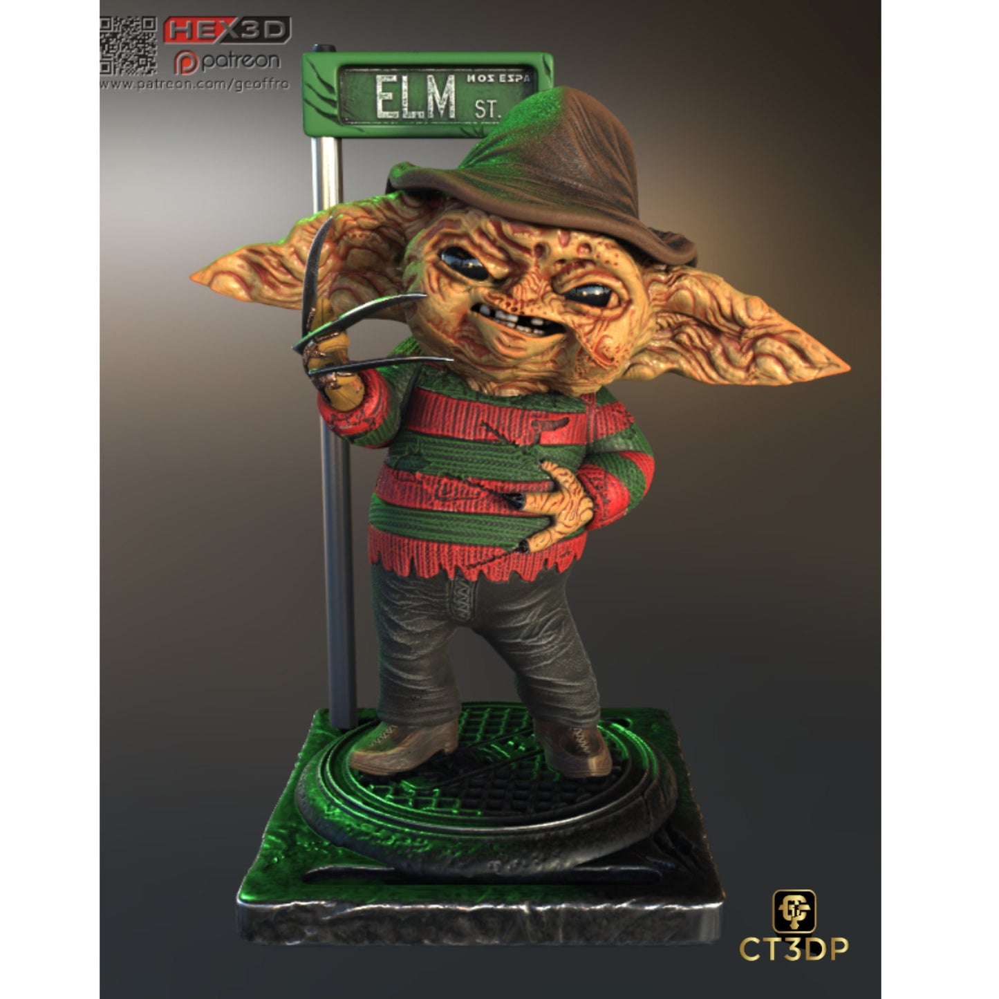 Grogu Freddie Kruger- a great addition to your Halloween collection. Stands 125mm tall. Great detail