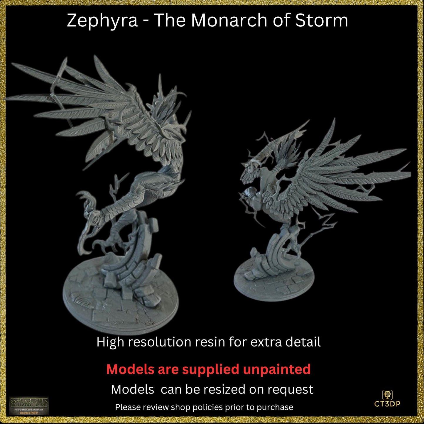 Zephyra Monarch of Storm: 3D Resin Printed Epic Boss Miniature