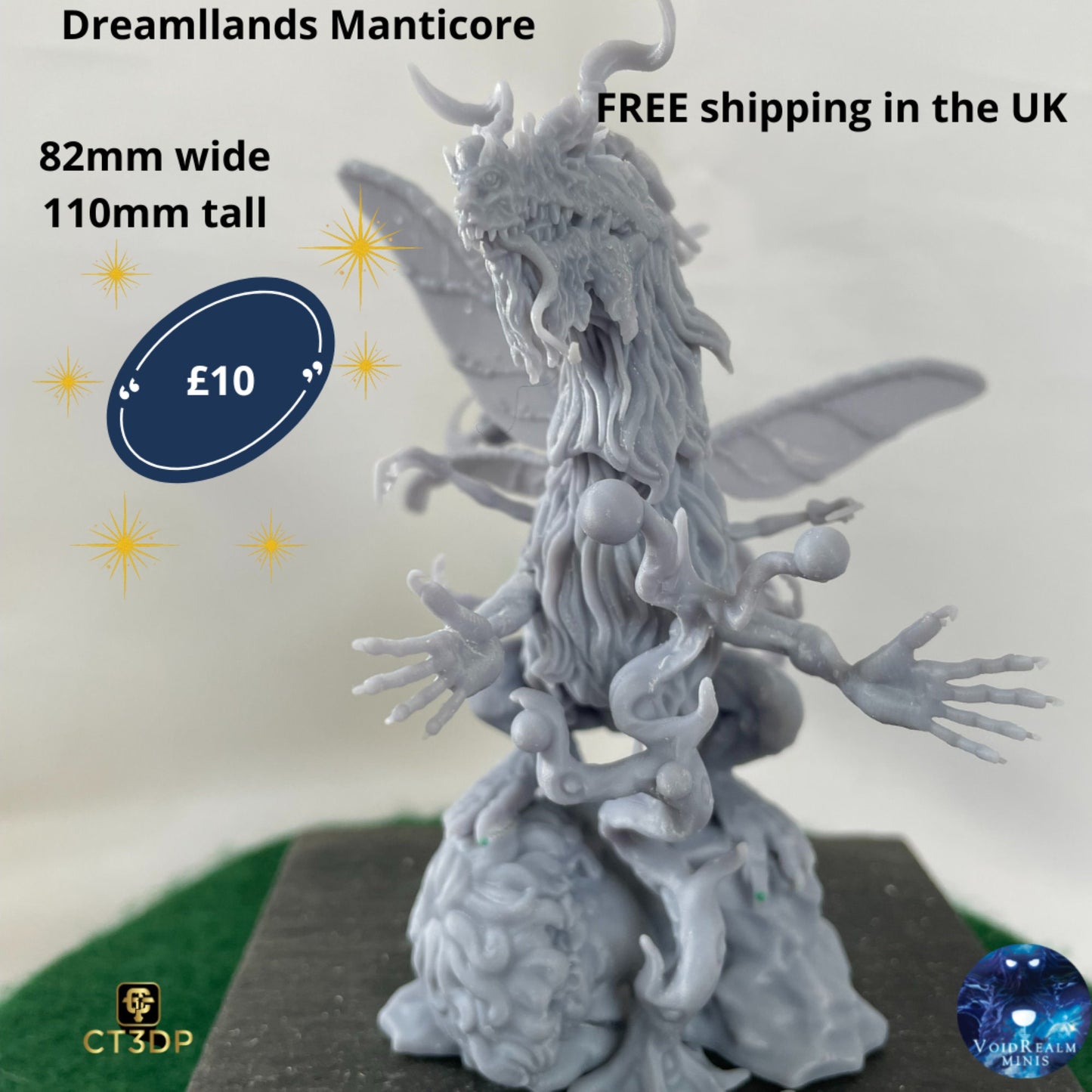 Dreamlands Manticore - by Voidrealm minis- horror-dreams-Spinx -DnD-TTRPG